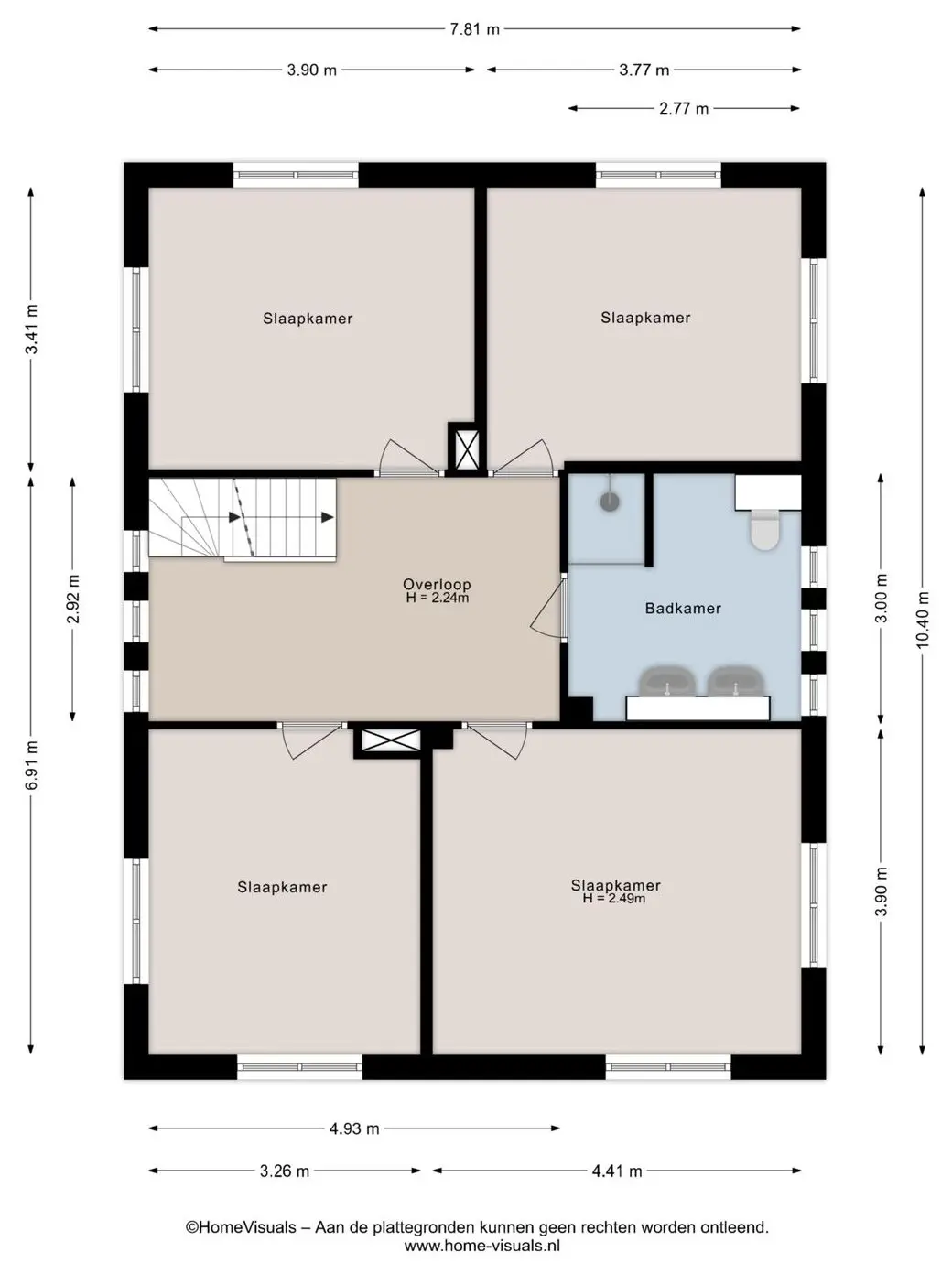 Plattegrond 1e verdieping