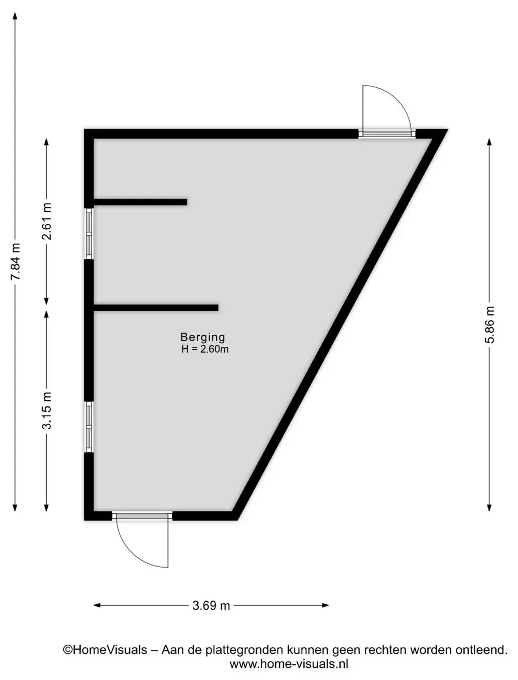 Plattegrond vrijstaande berging