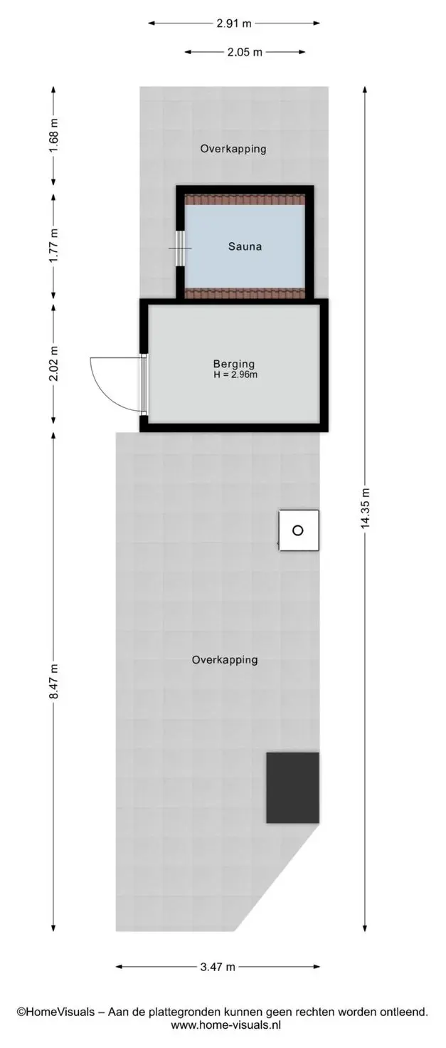 Plattegrond tuin en berging